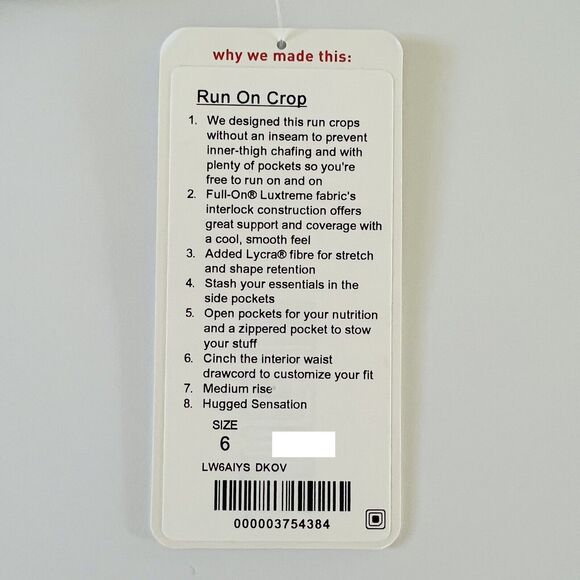 LULULEMON ATHLETICA Dark Olive Run On Crop Leggings - US 6 - Picture 8 of 8